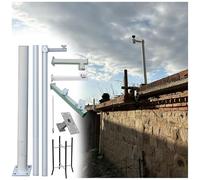 Aioneer Adjustable Universal Camera Pole Bracket - Ideal For Ptz Dome Cameras, Outdoor Security Solutions, Perfect For Yards, Lawns, Ranches, And Surveillance Monitoring.-White-H5m/16.4ft(3 Sections)