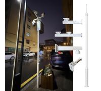 Aioneer Adjustable Universal Weatherproof Security Camera Pole Mount - 4-Arms, 8Ft/10Ft/20Ft Height, Durable Outdoor Surveillance Stand For Enhanced Security Solutions