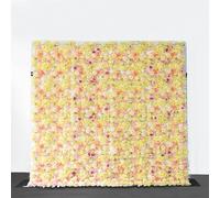 Aioneer Artificial Flower Wall Panel Floral Backdrop Wall Panel Silk Flower Wall Decor Backdrop Faux Flower Panel For Party Wedding Home Background Decor C-200 * 200Cm/6.-A-200 * 200cm/6.5x6.5FT