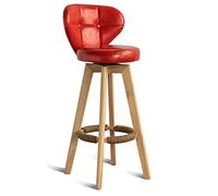 Aioneer Bar Stools Swivel Bar Height Bar Stools, Kitchen Breakfast Bar Chairs With Back, Industrial Pu Leather Bar Stools For Home, Pub, Kitchen, Coffee Cub, 150Kg Capacity-Red