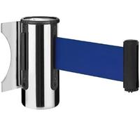 Aioneer Barrier Belt Retractable Ribbon Barrier Outdoor Wall Mount Crowd Control Queue Barrier Belt 5M For Museum, Factory, Cinema-Blue