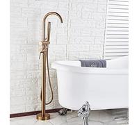 Aioneer Bathtub Faucet Set Floor Standing Bath Mixer Tap Dual Handle Shower Bathtub Tap For Bathroom Faucets-Gold,Brush Rose Gold-Brush Rose Gold
