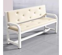 Aioneer Brown Synthetic Leather Waiting Room Chairs - 150Cm Comfortable Reception Bench With Armrests And Backrest, Ideal For Clinics And Airports, Stylish And Seating Solution-L : 140 Cm-Beige