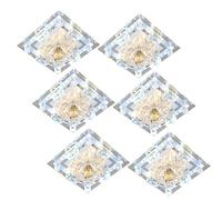 Aioneer Crystal Led Downlight, 12W Recessed Ceiling Light With 6-10Cm Aperture, Led Decorative Spotlight For Living Room Corridor Bar Crystal Ceiling Lamp 3000K/4000K/6000K Selectable3000K-6pcs