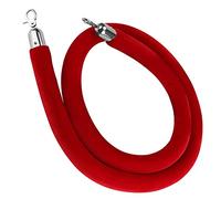 Aioneer Customizable Green Velvet Rope With Hooks, 2.5M Tall Stanchion Post For Crowd Control In Restaurants, Hotels, And Cinemas - Durable And Stylish Barrier Solution-Red-0.9m/3ft/36inch