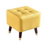Aioneer Footstools,Footrest Small Stool,16'' Pu Leather Foot Stool - Small Footstool Under Desk Modern Rectangular/Royal Blue/40 * 40 * 40Cm-Lemon Yellow-40 * 40 * 40Cm
