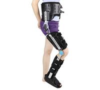 Aioneer Hinged Foot Support Brace Adjustable Knee Orthosis Medical Leg Fracture And Lower Limb Paralysis Hip Joint Walking Fixation Brace,White-Black-Large