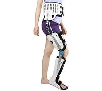 Aioneer Hinged Foot Support Brace Adjustable Knee Orthosis Medical Leg Fracture And Lower Limb Paralysis Hip Joint Walking Fixation Brace,White-White-Small