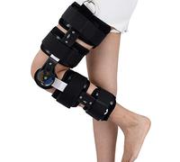 Aioneer Hinged Knee Brace, Adjustable Post Op Knee Support Orthosis Immobilizer Protector Medical Orthopedic Support Stabilizer After Surgery,Black-Black-One Size
