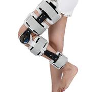 Aioneer Hinged Knee Brace, Adjustable Post Op Knee Support Orthosis Immobilizer Protector Medical Orthopedic Support Stabilizer After Surgery,Black-Gray-One Size