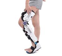 Aioneer Hinged Knee Foot Support Brace, Adjustable Post Knee Support Orthosis Immobilizer Protector, Full Leg Stabilizer Knee Orthosis Splint-Movable Bare Feet-Right