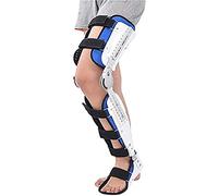 Aioneer Hinged Knee Foot Support Brace,Adjustable Post Op Knee Support Orthosis Immobilizer Protector, Full Leg Stabilizer Knee Orthosis Splint-Left-Medium