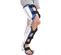 Aioneer Hinged Knee Foot Support Brace,Adjustable Post Op Knee Support Orthosis Immobilizer Protector, Full Leg Stabilizer Knee Orthosis Splint-Right-Large