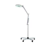 Aioneer Magnifier, 5X Magnifying Lamp Facial Magnifier Lamp Led Glass Lens - Adjustable Rolling Floor Stand Swivel Arm For Salon Beauty Manicure Tattoo Skincare Equipment