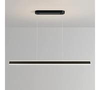 Aioneer Minimalist Linear Chandelier Ceiling Light Led Dimmable Pendant Lamp, Long Strip Kitchen Island Lighting Fixture, Dining Table Office Chandeliers With Remote Control