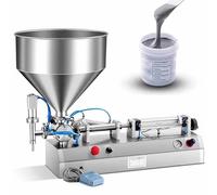 Aioneer Paste Liquid Filling Machine,Stainless Steel Quantitative Filler Machine,Pneumatic Filling Machine,Various Choices,25 Bottles/Min,For Cream Shampoo Honey Toothpaste Oil S-200ml