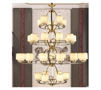Aioneer Pendantlight, Living Room Chandelier Chinese Chandelier Full Copper Natural Jade Stone Dining Room Luxury Ambiance Architecture Villa Smart Lighting-One Color-35 Heads D150CM