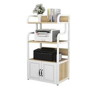 Aioneer Printer Cart Printer Stand 4-Tier Standing Multi-Purpose Shelf Rack For Media Player Scanner Files Books Microwave Oven In Kitchen Living Room Home Office Printer Stand W