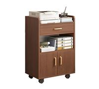 Aioneer Printer Stand Deskside Print Stand Shelf Small Cabinet Locker Short Bookcase Locker With Door Floor-To-Ceiling Wall Movable Bookshelf With Wheels Printer Shelf-C