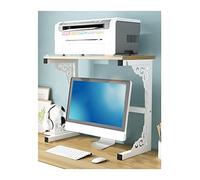 Aioneer Printer Stand Shaped Steel Frame Printer Stand Rack Storage Desktop Monitor Multifunctional Pc Desktop Organizer Dual-Layer Monitor Stand Desktop Shelf,Storage Shelf-D-60x32.5x49.6cm