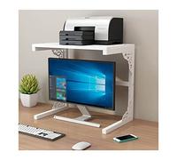 Aioneer Printer Stand Shaped Steel Frame Printer Stand Rack Storage Desktop Monitor Multifunctional Pc Desktop Organizer Dual-Layer Monitor Stand Desktop Shelf,Storage Shelf-A-60x32.5x49.6cm