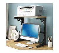 Aioneer Printer Stand Shaped Steel Frame Printer Stand Rack Storage Desktop Monitor Multifunctional Pc Desktop Organizer Dual-Layer Monitor Stand Desktop Shelf,Storage Shelf-C-60x32.5x49.6cm
