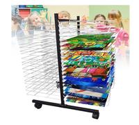 Aioneer Sided Wire Drying Shelf - Art Drying Rack, Back To Back Double Sided 40 Removable Shelves, Sturdy Paint Drying Rack, Foldable To Save Space, Ideal For Schools And Art Studios