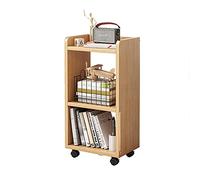 Aioneer Small Bookshelf With Wheels Can Move Under The Table Bookcase Save Space Multi-Layer Storage Shelves Free Rotation And Movement-30 * 24 * 66cm