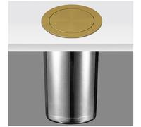 Aioneer Stainless Steel Trash Chute Lid For Countertop Built-In Kitchen Cabinet - Garbage Can Cover For Restaurants/Kitchen/Bathroom,Gold Lid + Bucket