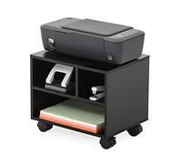 Aioneer Stand For Printer 2-Tier Mobile Under Desk Printer/Fax Stand Storage Rack Work Cart With Wheels Multi-Purpose Easy Maintain Design Black Desk Organizer Shelf-Onecolor-50x30x40cm