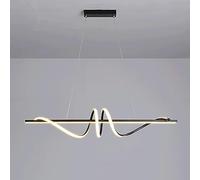 Aioneer Sturdy Creative Twist Linear Chandelier Ceiling Led-6000K Long Pendant Lamp Kitchen Island Strip Pendant Lamp Minimalist Dining Room Lighting Decora Interesting-Dark-120CM