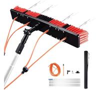 Aioneer Telescopic Window Cleaner Set - 3-12M Extendable Pole Water-Powered Brush Solar Panel For Conservatory Roof Cleaning 7M - Adjustable & Efficient Cleaning Tool-One Color-7m(23ft)