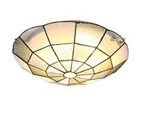 Aioneer Tiffany Ceiling Light Flush Mount, Dimmable Stained Glass Led Ceiling Lamp, E26 Bulb, Vintage Chandeliers Pendant Hanging Light For Bedroom Living Room Hallway Bathroom-50cm