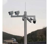 Aioneer Universal Yard Security Camera Pole, 4 Mounting Arms For 4 Cameras, 4.0M Long Surveillance Monitoring Pole, Durable Outdoor Camera Stand
