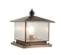 Aioneer Waterproof Outdoor Post Light Yard Entry Pillar Lamp Landscape Courtyard Column Headlights Villa Gate Garden Patio Path Street Lantern To Pursue Happiness-B-40 * 42cm