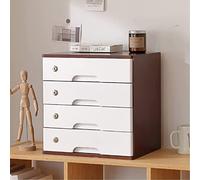Aioneer Wooden Desktop File Cabinet Nizer With Lockable Drawer For Monitor Stand/Printer Platform-B-4 drawer