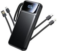 Aioneus Power Bank 10000mAh,22.5W Fast Charging Portable Charger Built in 4 Cables,USB C Battery pack 6 Outputs 3 Inputs,Powebank Travel Charger for iPhone 17 16 15 14 13 12 Plus Pro Samsung iPad etc