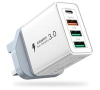 Aioneus USB C Plug,40W Multi USBC Plug UK PD Power Adapter + QC Wall Charger,Fast USB C Charger Plug