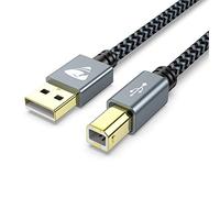 Aioneus USB Printer Cable, 【2M/6FT】 USB 2.0 Type A Male to B Male, Nylon Braided Scanner Cord Printer Cord