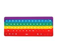 Aionly Pop Keyboard Fidget Toy,Christmas Fidget Toys, Push Stress Reliever Anxiety Relief It Sensory Toys for Autism,Bubble Keyboard with Letters Numbers Fidgets for Girls/Boys (Rainbow Keyboard)