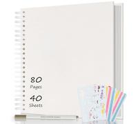 AIOR Photo Album for DIY and Gluing, DIY Spiral Album 80 Pages, Photo Albums Scrapbook 30.5 x 30.5 cm, Photo Book for Baby Valentine's Day Birthday Anniversary Gift (White)