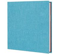 AIOR Self Adhesive Photo Album Scrapbook, Linen Hardcover Travel Scrap Books 20 Sheets / 40 Pages, DIY Large Anniversary Memory Book for Baby Wedding Family, Sky blue (33x32 cm)