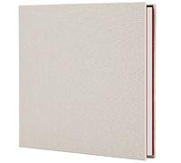 AIOR Self Adhesive Photo Album Scrapbook, Linen Hardcover Travel Scrap Books 20 Sheets / 40 Pages, DIY Large Anniversary Memory Book for Baby Wedding Family, Beige (33x32 cm)