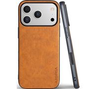 AIORIA for iPhone 17 Pro Max Case Premium PU Leather Cover Retro Design Full Protective Phone Case 5G (Orange, for iPhone 17 Pro Max)