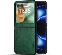 AIORIA for Motorola Razr 2026 Case Compatible Motorola Razr 2025 Premium Leather Cover Retro Design Full Protective Case (Green, for Razr 2026/2025)