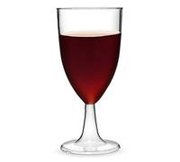 AIOS One Piece Tulip Shaped Recyclable Plastic Wine Glasses (215ml) Tulip Shaped - Pack of 40