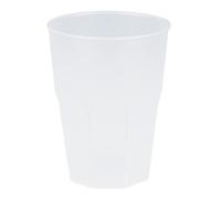 AIOS Set of 20 Reusable Recyclable Stacking Tumblers/Beakers 420ml for hot & Cold Drinks. Microwave & Dishwasher Safe (Transparent)