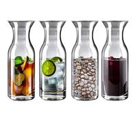 AIOS Set of 4 Unbreakable decanters/carafes/Pitchers in Polycarbonate Plastic. 1.3L Capacity