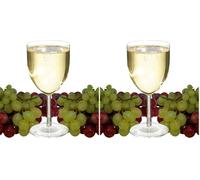 AIOS Set of 6 Unbreakable Reusable Polycarbonate Plastic Wine Glasses (Holds up to 270ml), Ideal for Home Use, Indoor and Outdoor, Camping, Barbecues (BBQs), Parties and Picnics (Pack of 2)