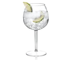 AIOS Unbreakable Tritan Plastic BPA Free Fluted Gin Glass (Set of 6)